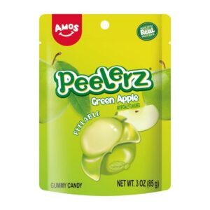 Amos Peelerz Green Apple Gummy 3oz Peg Bag 12ct